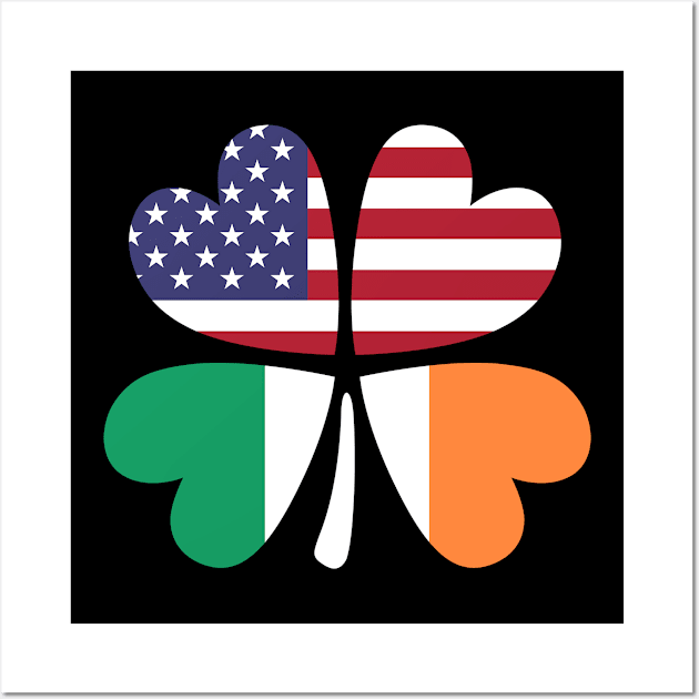 Shamrock USA Ireland flag american irish Wall Art by Designzz